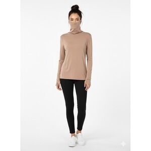 EXPRESS Women's Mock Balaclava Neck Long Sleeve Top Dusty Rose Size Medium‎ NWT
